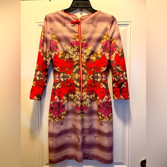 Badgley Mischka Belle Women’s Floral Watercolor Sheath Dress Size 6 Career - Picture 6 of 7